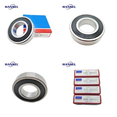 Однорядные хромные стальные подшипники SKF с глубокой канавкой 6206-2RS1/C3